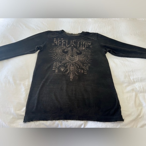 Affliction | Mens XL | Live Fast Reversible Shirt Distressed Thermal Long Sleeve - Picture 9 of 9